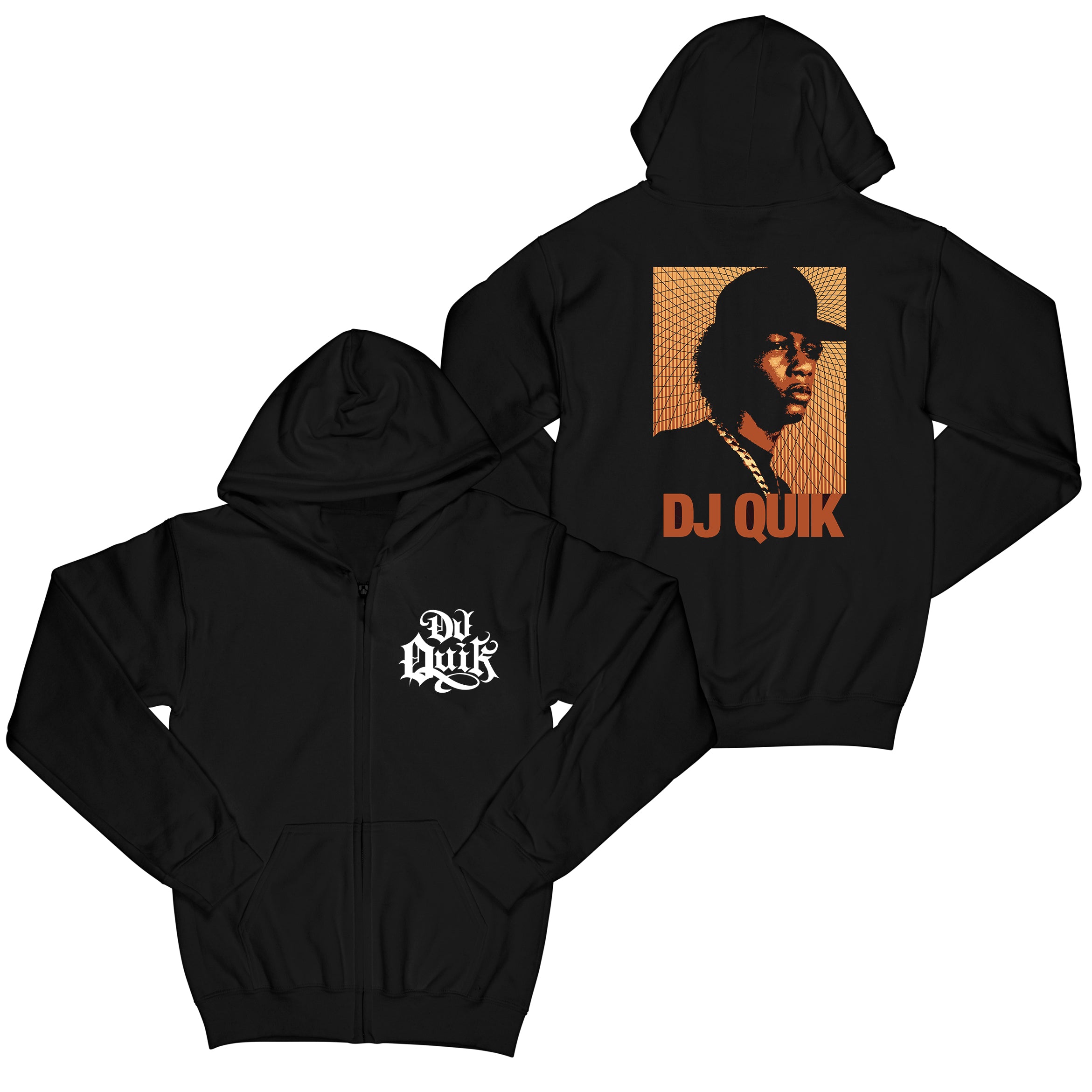 DJ Quik "Portrait" Zip Up Hoodie Black djquikmerch